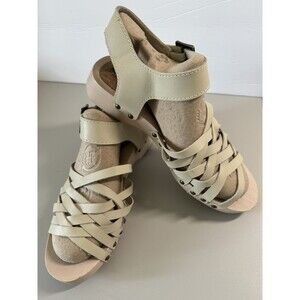 Kelsi Dagger Brooklyn Womens Leather Woven Clog Sandals Brown Size 7.5 Open Toe